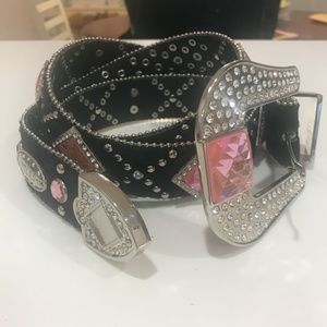 WB Atlas leather and BLING belt